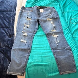 Torrid Ripped Blue Bombshell Skinny Jeans